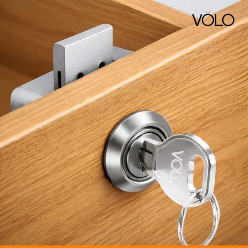Image of Volo Heavy-Duty Stainless Steel Cabinet Lock - Secure Lock for Cupboards, Drawers, Wardrobes & Almirahs (20mm) for Home & Office Use