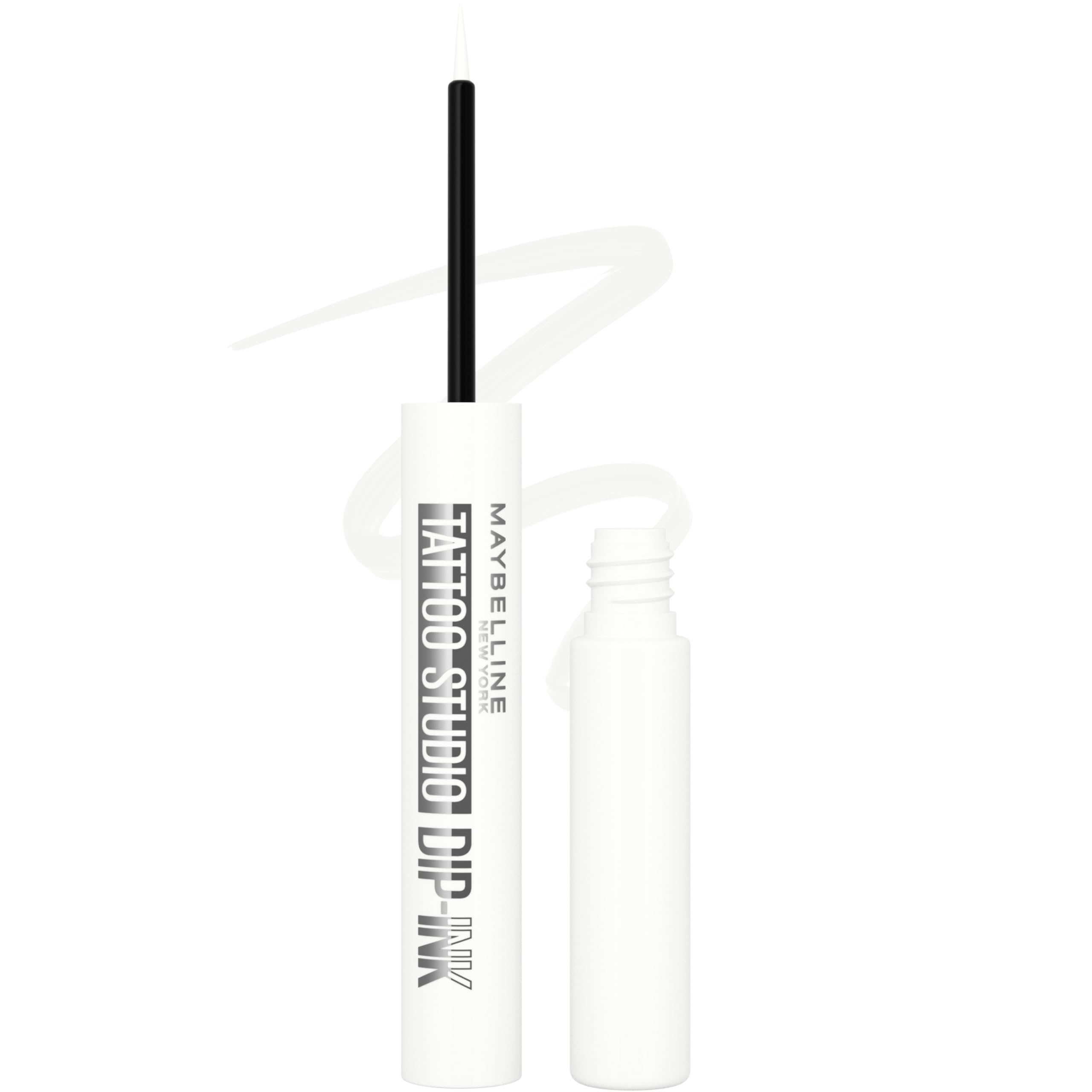 Photo 1 of MAYBELLINE Tattoo Studio Dip-Ink Liquid Eyeliner, Waterproof Eyeliner With Up to 24 Hour Wear, White Canvas, 1 Count