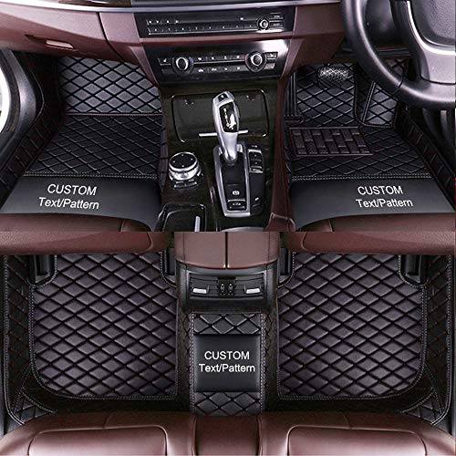 Maidao Custom Car Floor Mats for VW Golf Tiguan CC Arteon Sharan Touareg Touran Transporter Floor Liner,PU Leather All-Weather Waterproof Right Hand Drive Black