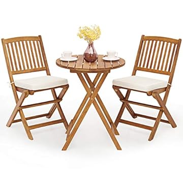 small round patio table and chairs
