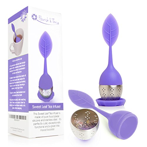 Luxury Tea Infuser for Loose Leaf Tea, Herbal Scoop, Strainer - Lovely Purple