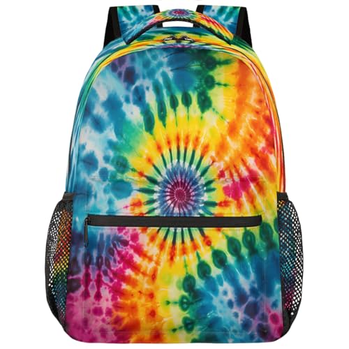 YPPAHHHH Kids School Backpack Multicolor Tie Dye Swirl Art Large Bookbag for Elementary Students Boys Girls Lightweight Travel Casual Daypack Water Resistant Outdoor Hiking Sport Rucksack
