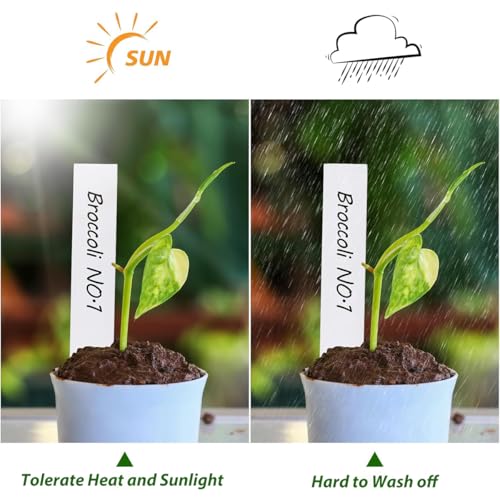 Image of HASTHIP 100Pcs Plant Labels, White PVC Plant Labels, Garden Tags, 4 inch Waterproof Garden Markers for Writing, Insert in Nursery Tags for Seedlings, Pots & Outdoor Plants