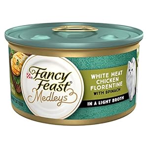 Purina Fancy Feast Gravy Wet Cat Food, Medleys White Meat Chicken Florentine With Garden Greens – (Pack of 24) 3 oz. Cans