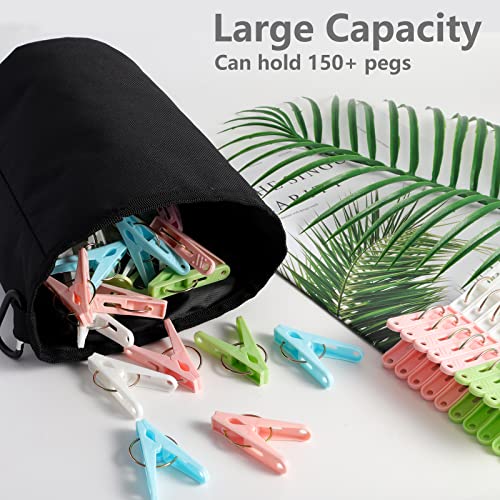 Bakecat Clothes Pegs and Peg Bag, 40Pcs Plastic Clothes Pegs for Washing Line with Bag. - Image 3