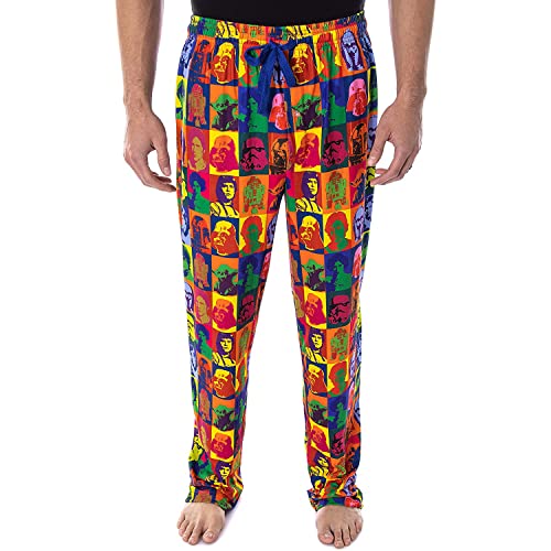 Star Wars Pajamas Men's Warhol Pop Art Characters Square Design Loungewear Sleep Pajama Pants