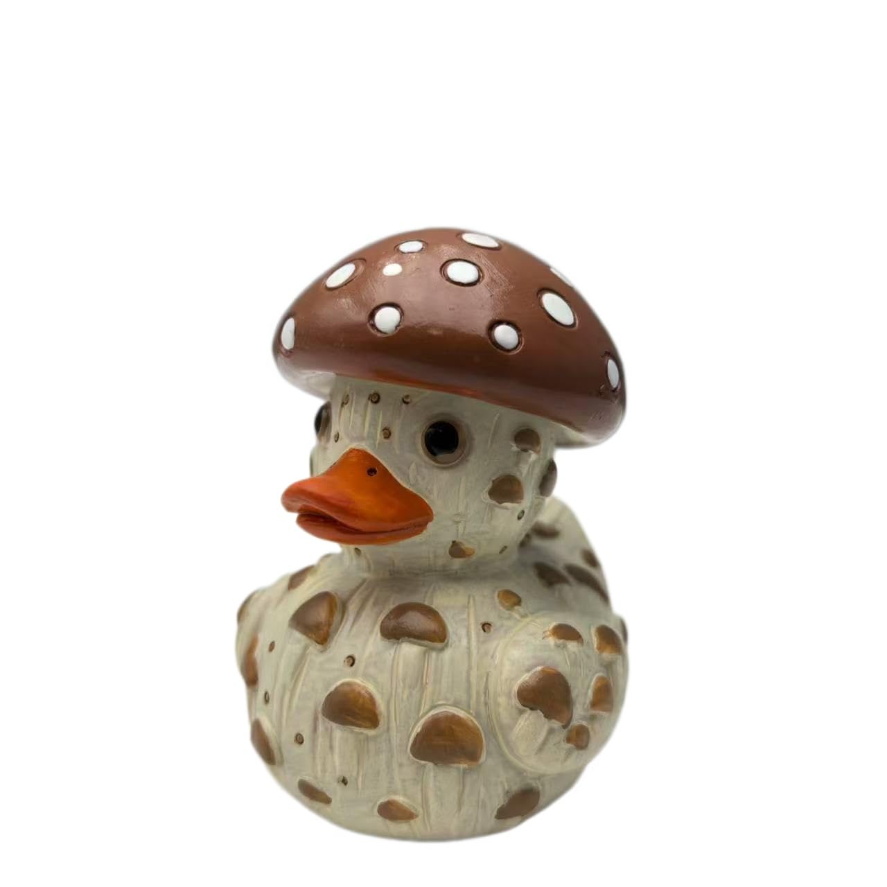 Huolimxun Vegetable Duck Resin Statue - Quirky Wooden Animal Statue, Cute Desktop Decor For Home And Office(Mushrooms)