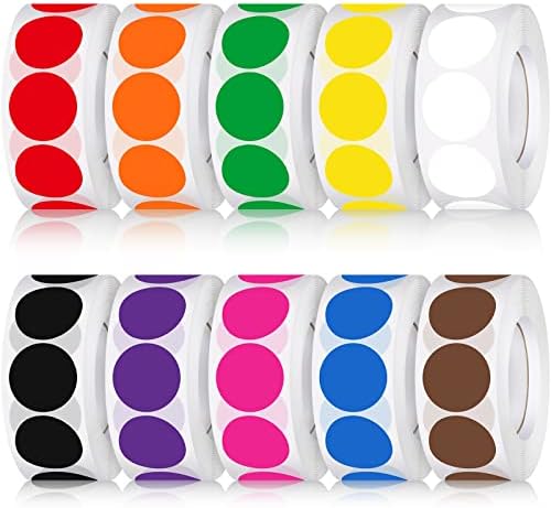 10000 PCS 1/2 Inch Solid Round Color Coding Labels Roll, Removable Self-Adhesive Circle Dot Sticker 10 Assorted Colors For Inventory And Home - View #8
