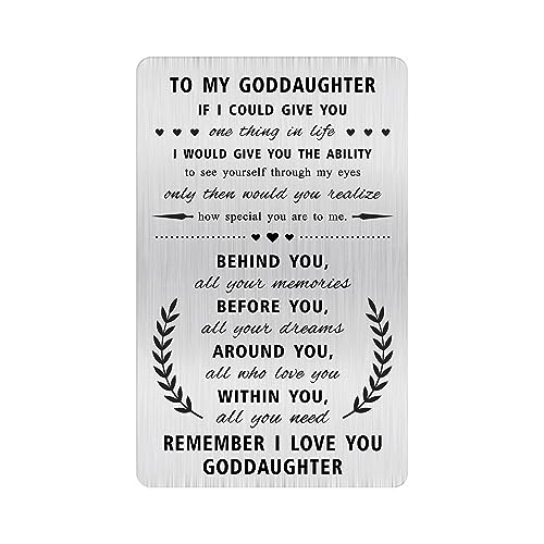 Alotozo Goddaughter Christmas Wallet Card - To My Goddaughter Gifts - God Daughter Cards from Godparents
