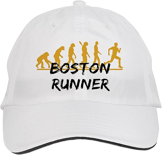 Makoroni Boston Runner Run Runner Hat Adjustable Cap, DesA36 White at