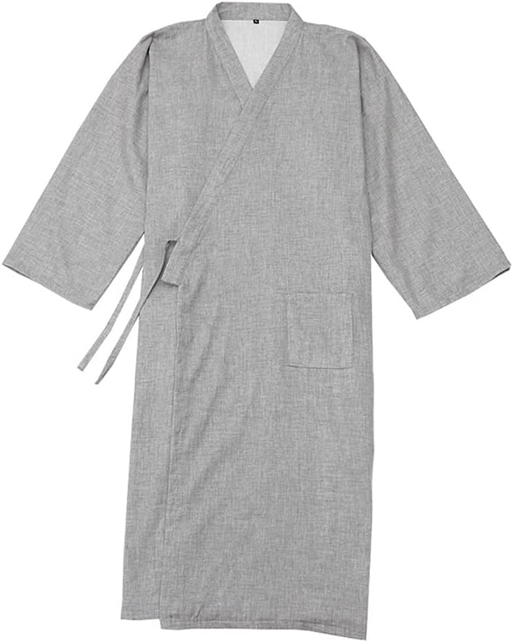 Bathrobe Men's Thin Bathrobe Pajamas Loose Casual and Comfortable Home Clothes Can Be Worn Outside Night Gown