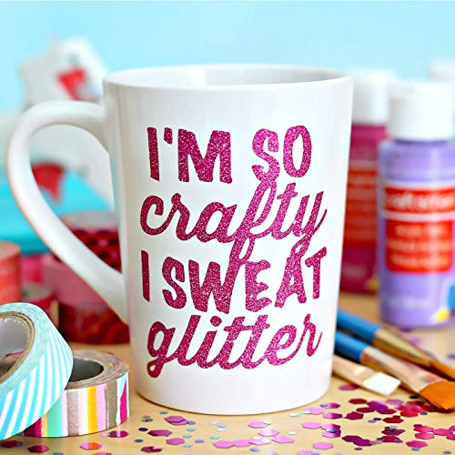 Glitter Vinyl Permanent Adhesive By Craftopia | 6” X 6“ 20 Packs | Assortment Glitter Permanent Vinyl To Stick To Glass, Plastic, Metal Or Mix With Another Cricut Vinyl #TOP1