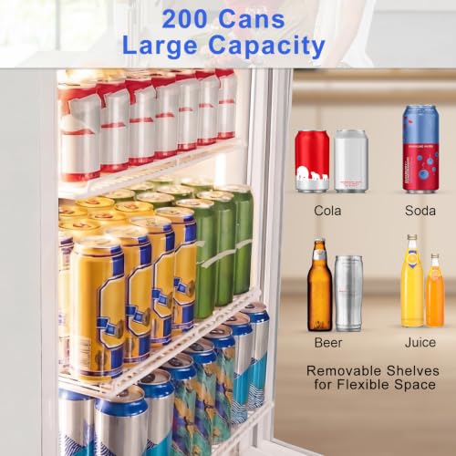 Image of FoMup 24 inch Undercounter Beverage Refrigerator with Glass Door, 200-Can