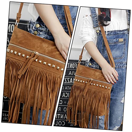 Sac à franges et rivets rock au design souple et compartiment zippé - 5