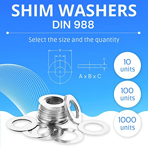 PlasmaGal - Steel Shim Washers DIN 988 (100, 4x8x1,0) - Image 2