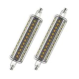 R7S LED Bulb 118mm, Attaljus R7s LED Light Bulbs Dimmable, J118 Double Ended 1000LM Warm White 3000K, 75W Halogen Equivalent, AC 110V J Type R7S Base Floodlight Flood Lamps (2 Pack)