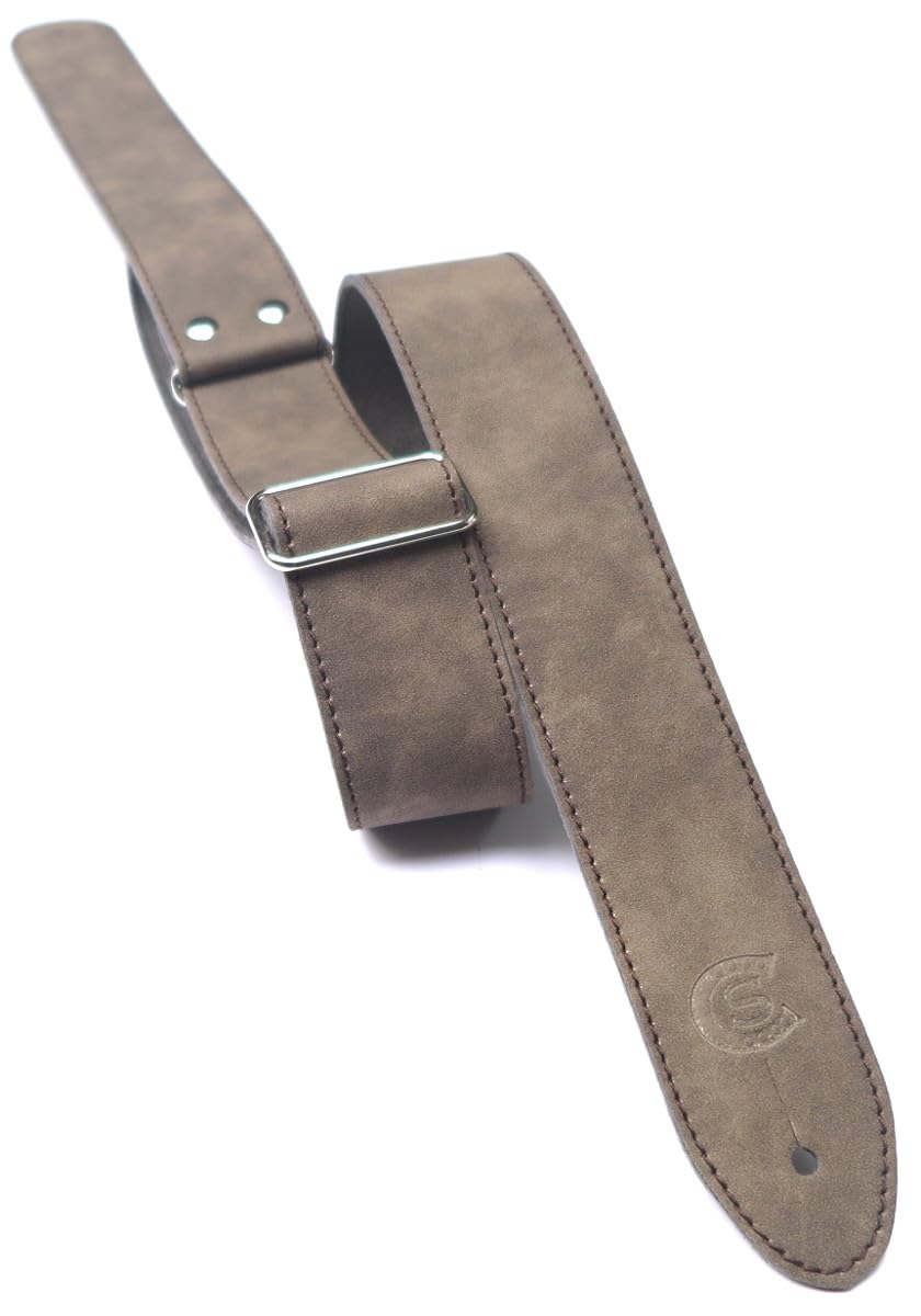 Custom Style Tracolla Chitarra e Basso 5cm in Pelle Vegan con Fibbia Scorrevole, Regolabile 90-140cm, Prodotto artigianale T531