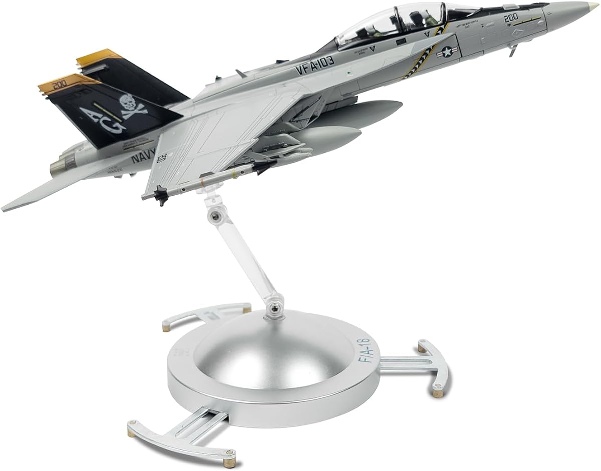 F/A-18F Super Hornet 1/72 Metal Airplane Model | with Stand VFA-103 Jolly Rogers Diecast Alloy Attack Jet Replica PreBuild Military Aircraft Collection for Display or Gift