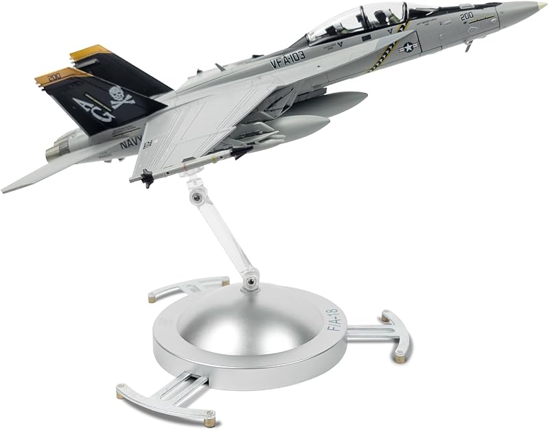 F/A-18F Super Hornet 1/72 Metal Airplane Model | with Stand VFA-103 Jolly Rogers Diecast Alloy Attack Jet Replica PreBuild Military Aircraft Collection for Display or Gift