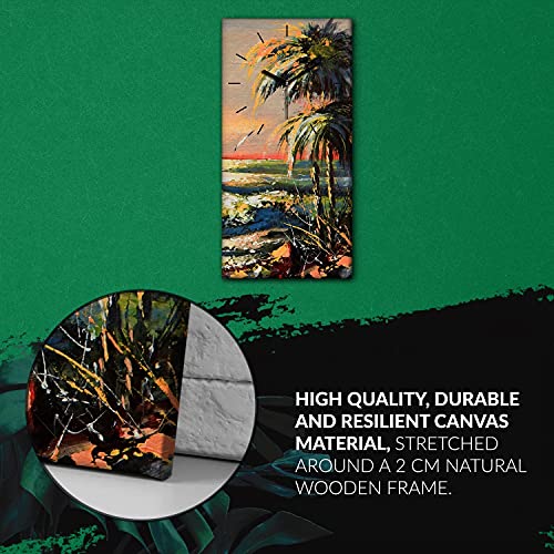 Horloge sur toile coucher de soleil 30x60cm pour salon - 6