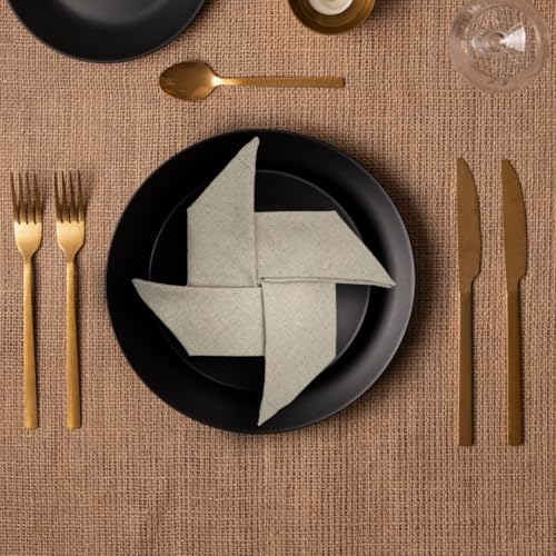 Sweet Needle 100% Pure Linen Napkins with Hemstitch Natural - 50x50 CM, 50 x 50 cm (Set of 12) - Image 4