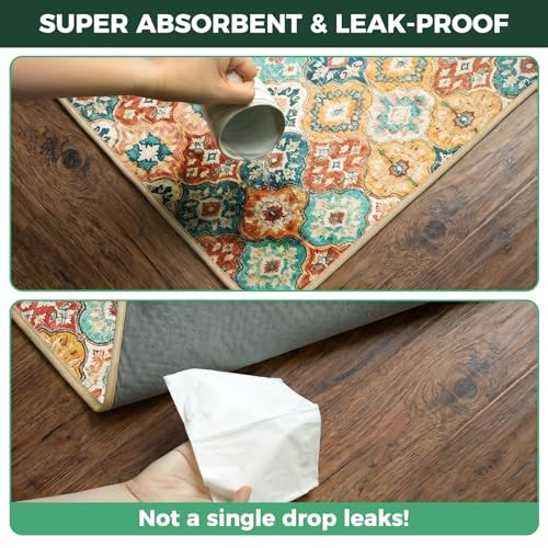 Image of FXW Washable Pee Pads for Dogs, Puppy Pads with Super Absorbent, Specifically Designed for 48inch Cages, 29 inch x 47 inch Rectangle, Beige Gourd, 2 Packs