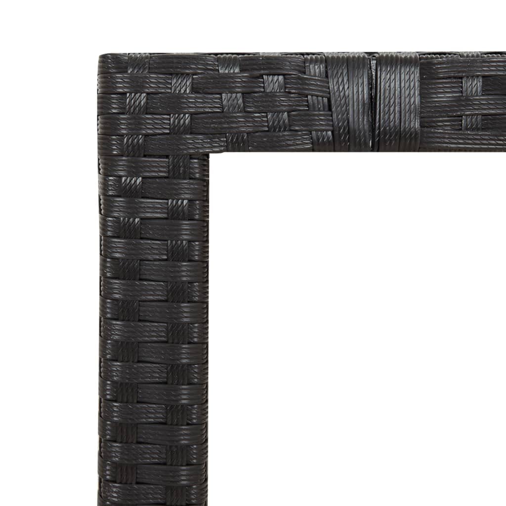 9 TLG. Grupo de comedor de jardín negro de poliratán, sillón ajustable, mesa de madera de acacia, resistente a los rayos UV, resistente a la intemperie, para terraza y jardín