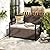 RELAX4LIFE Wicker Outdoor Bench with Storage - Rattan Deck Box w/Protective Liner for Pillows, Pool Supplies, Garden Tools, Patio Loveseat with Seat Cushion & Metal Armrests for Backyard Porch Balcony