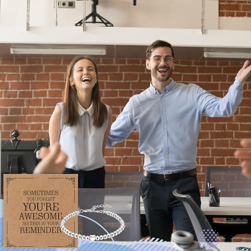 20 Pcs Inspirational Gifts for Women Bracelet Bulk Housekeeping Appreciation Gifts Charm Bracelets Employee Motivational Bracelets for Coworkers Housekeepers(Sometimes You Forget You're Awesome)4