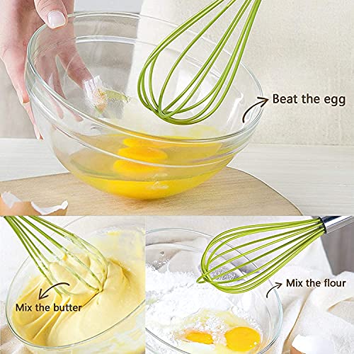 Image of Baskety Food Grade Silicone Rubber Spatula Set Non-Stick Kitchen Utensils for Baking, Cooking & Mixing (Green)