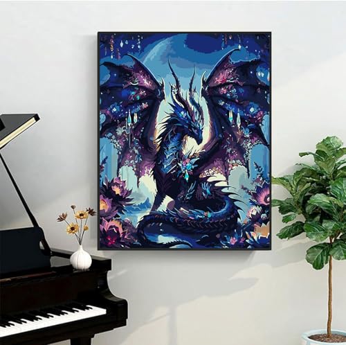 Ekuxom Dragon Paint by Numbers Kit for Adults-DIY Paint by Numbers Kits-Acrylic Paints Art for Home Decor Gift 16x20 Inch — view 3
