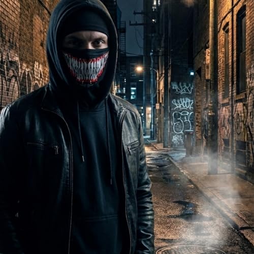 Unisex Çok Desenli Balaklava Yüz Maskesi - Motosiklet, Kayak, Kış Sporları için Nefes Alabilir Esnek Kumaş Kar Maskesi - Palyaço, Joker, İskelet, Sakallı Puro Grafik Seçenekleri (Venom Gülüş)