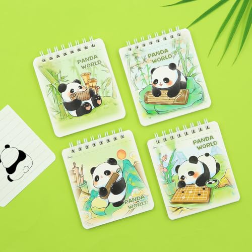 Lot de 6 mini carnets à spirales panda et ours lignés pour notes et petits mémos