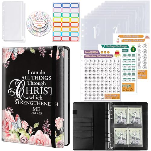 100 Envelopes Money Saving Challenge Binder, A5 Budget Binder with