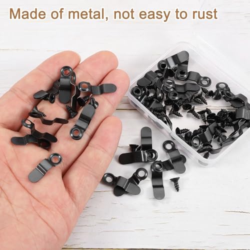 Image of uxcell 100Pcs Picture Frame Turn Button, Frame Backing Fasteners with 100Pcs Screws, Frame Clips Hardware for Hanging Pictures Photos Posters, Black