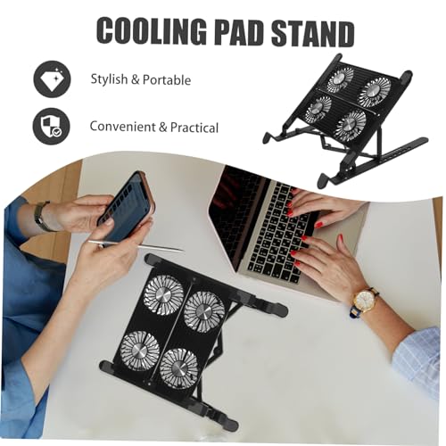 Base refrigerada para laptop COHEALI, diseño ergonómico con 4 ventiladores para disipación de calor y altura ajustable, ideal para gaming y oficina miniatura 6