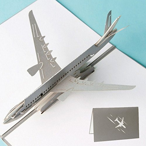 YROHGKPN 3D para tarjetas de felicitación, tarjeta de avión con sobres para niños, bebés, cumpleaños, día de San Valentín, aniversario, regalo de boda, cesta de drenaje, fregadero de verduras, cuenco