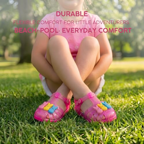 Image of Disney Peeps Jelly Sandals Slip On Slides Water Pool Beach Sandal for Girls - Size 5-10 Toddler 11-12 Little Kid