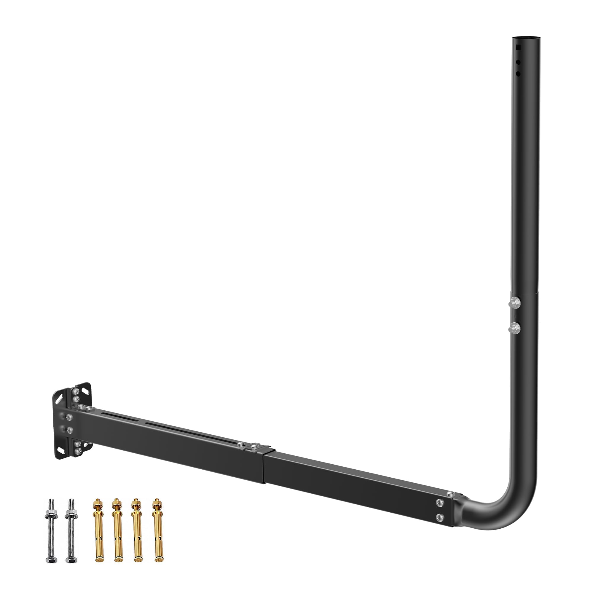 Mât d'antenne pour antennes TV, Satellite, Radio et Wi-FI | Longueur réglable (max. 83 cm), support mural robuste, support d'antenne, support d'antenne