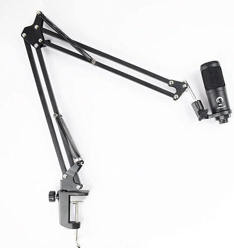 Miniatura 3 de Vault MS126-1 Soporte de brazo extensible de tijera para micrófono dinámico y condensador con soporte de clip de micrófono y abrazadera de montaje