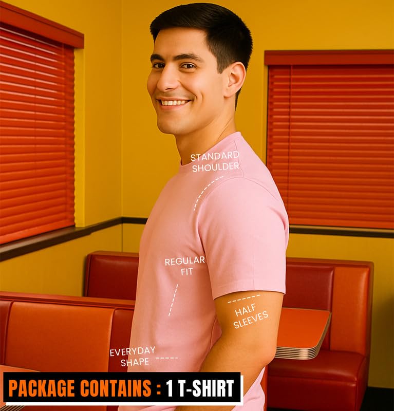 Image of Sleepynuts Men's Regular Fit Round Neck Half Sleeves Solid Casual Wear T-Shirt