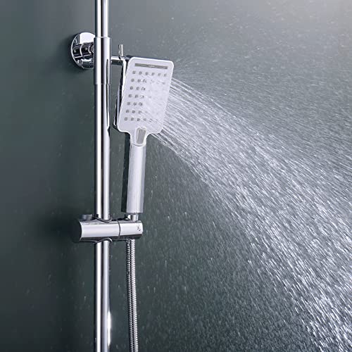 Mitigeur de douche avec colonne réglable en hauteur et double sortie d'eau