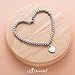 555Jewelry Womens Stainless Steel Metal Love Heart Pendant Charm Beaded Ball Delicate Adjustable Delicate Cute Fashion women Gift Bangle Accessory Jewelry Link Bracelet, Silver
