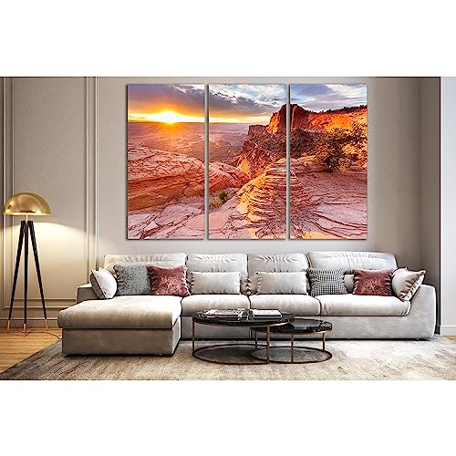 Lienzo de cañón al atardecer ZELLART №SL225 cuadro decorativo premium con bastidor de 115x75 cm