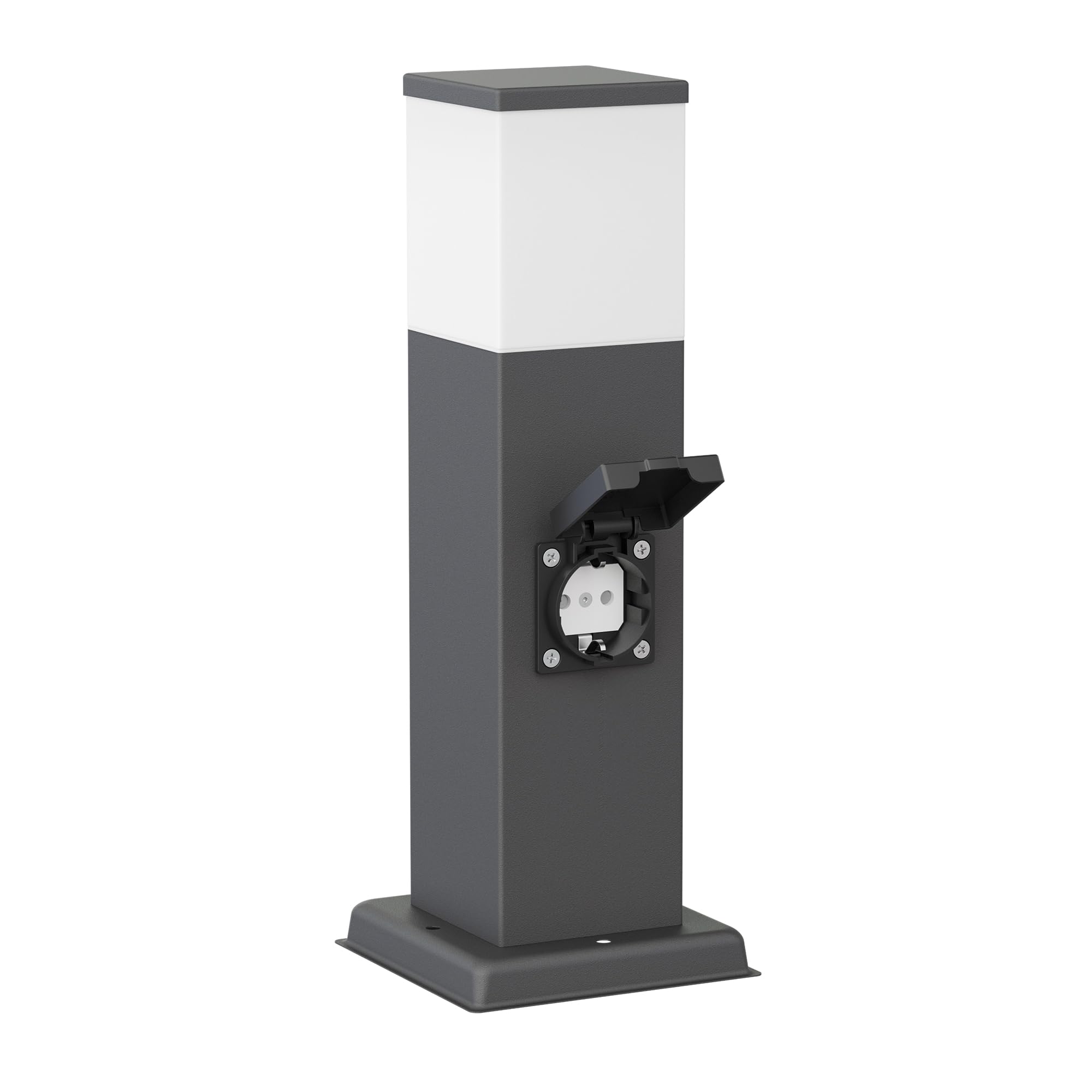 ledscom.de 3 lampade da vialetto/lampioni da marciapiede POLLY per esterni, IP44, 35 cm, antracite, 1 attacco G9 max. 10 W, presa di corrente