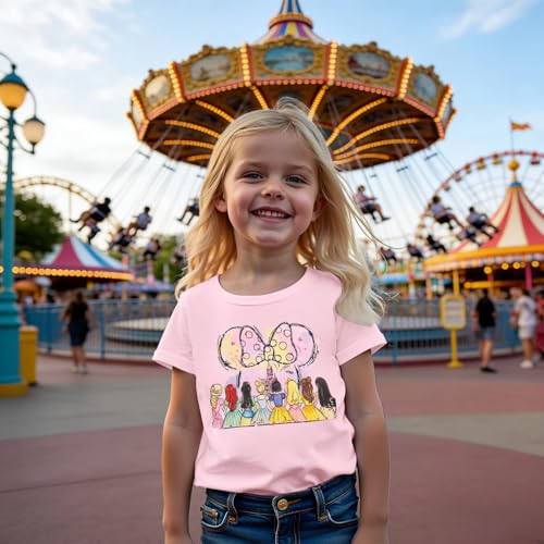 Image of Princess Shirts Toddler Girl Magic Kingdom Kid Shirt Girls Trip Tee Holiday Magical Castle Vacation Short Sleeve Tops