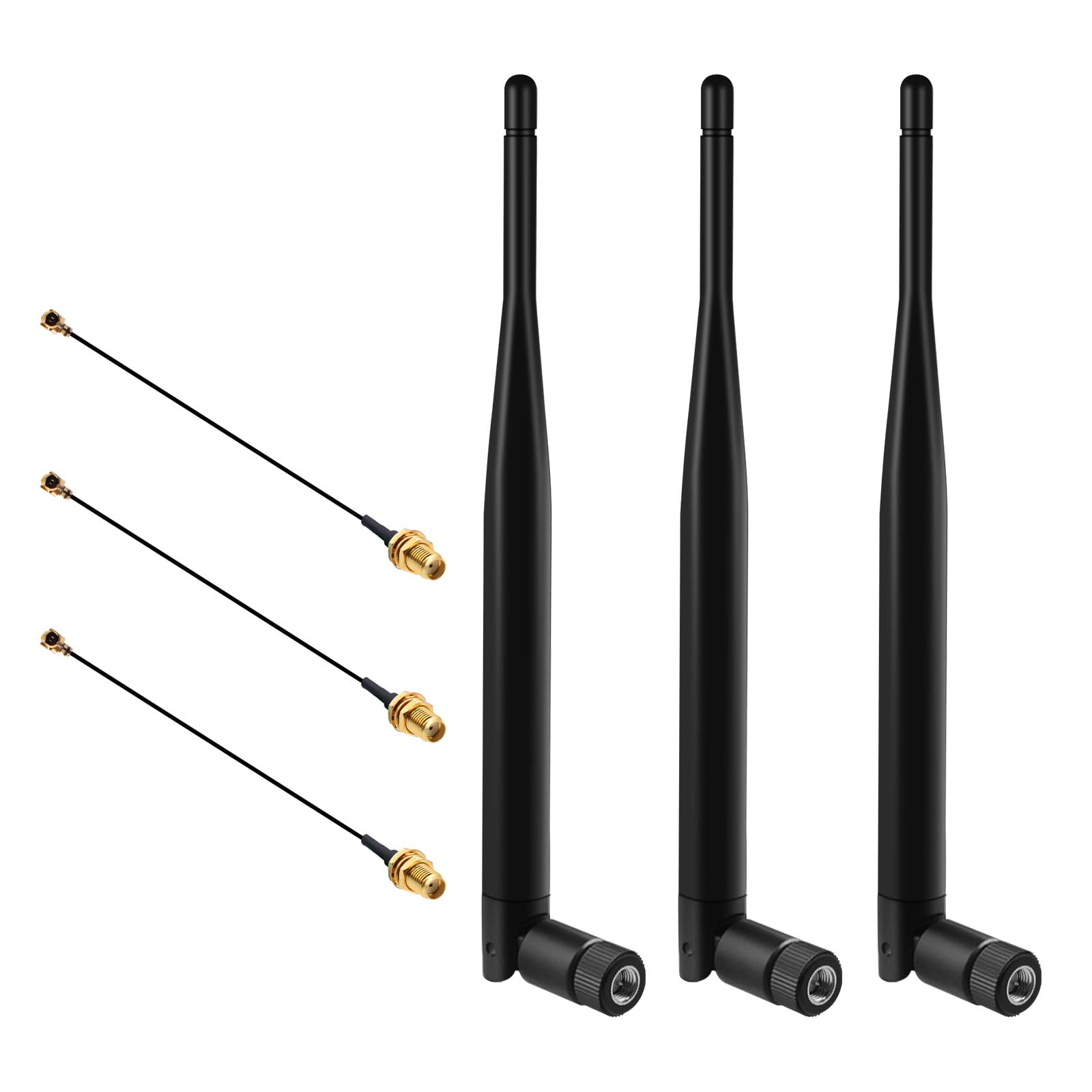 868MHz Antenna LoRa 5 dBi SMA M + IPEX to SMA F Cable for Meshtastic ESP32 LoRa Board, LoRa32 V3 (3 Pieces)