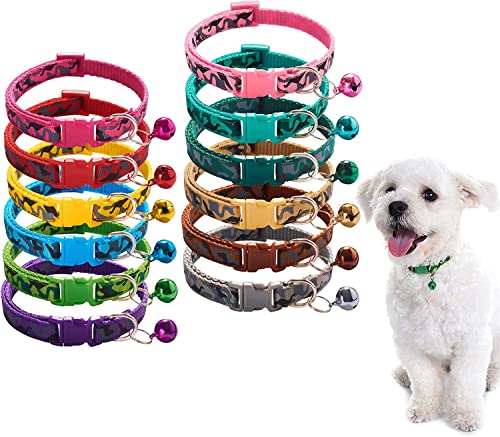 Image of Puppy ID Collars I Identification Soft Nylon Puppy Collars I Adjustable Breakaway Safety I Whelping Litter Collarsr for I Newborn Puppies Kitten I Small Pack of-1 (Army Print Collar)