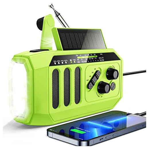 FORTECLEAR 5000mAh Hand Crank Emergency Radio, NOAA/AM/FM Weather Radio Indoor and Outdoor, 3W LED Solar Flashlight/Reading Lamp Portable Radio, SOS Alarm and Phone Charge, Survival Gear for Hurricane