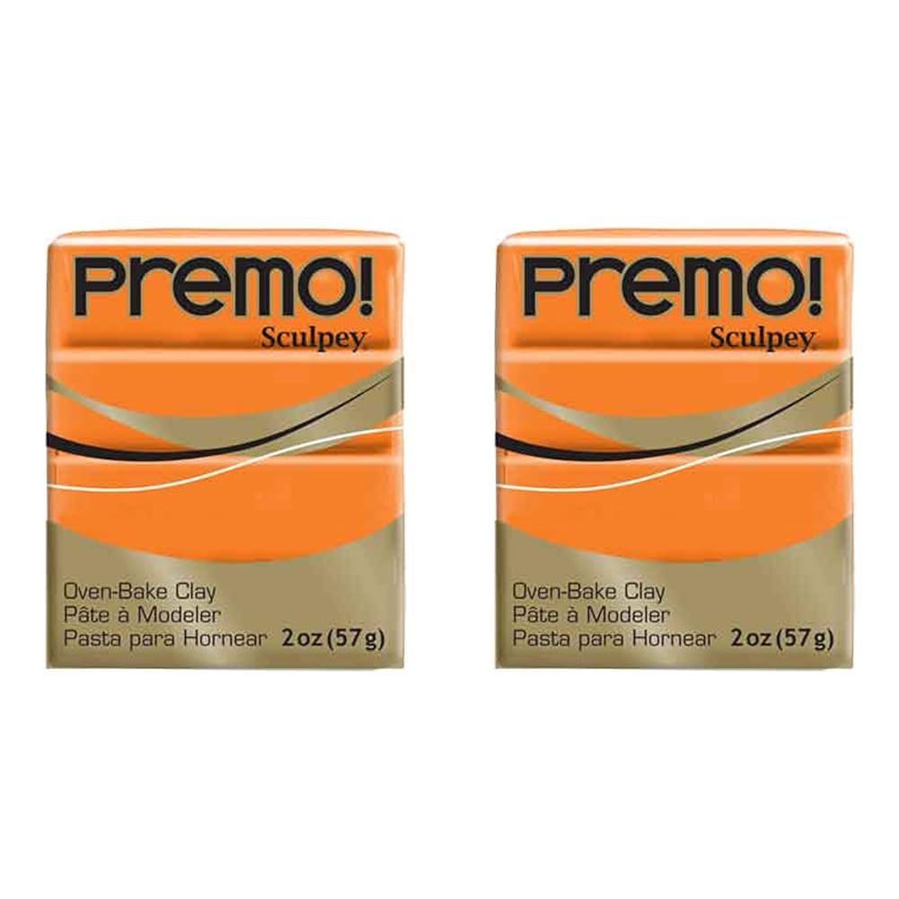 Sculpey Premo Sculpey Sculpey Light-Weight Professional Crafting Clay, Orange (Pack of 2)